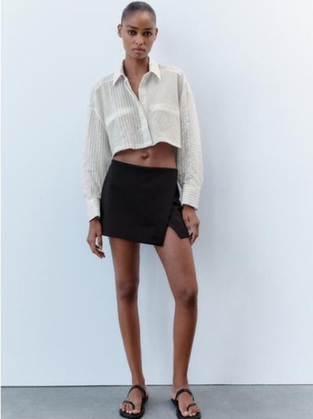 Zara Black Asymmetric Mini Skort